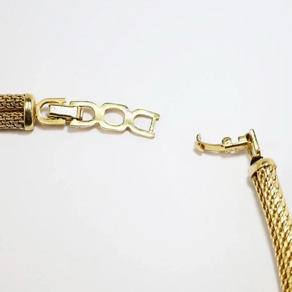 Vintage Dior Necklace Bold Black Enamel Rhinestone Designer Piece - Picture 12 of 14